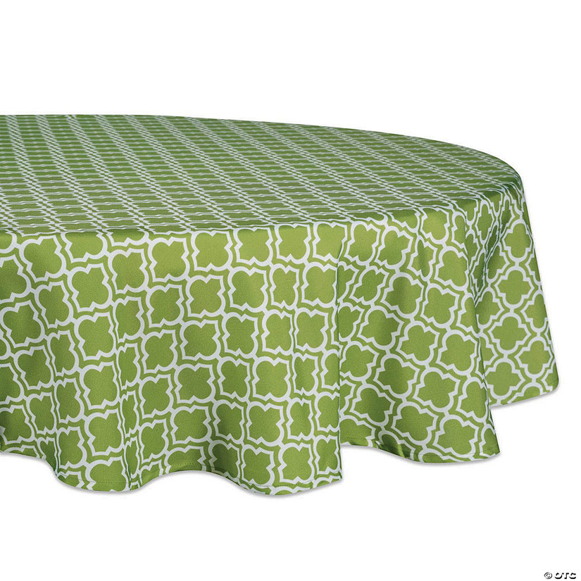 Green Lattice Outdoor Tablecloth 60 Round Image