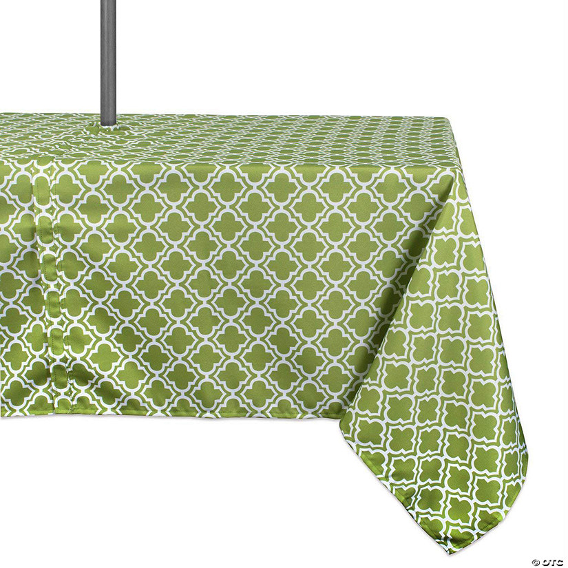 Green Lattice Outdoor Tablecloth With Zipper 60X120 Image