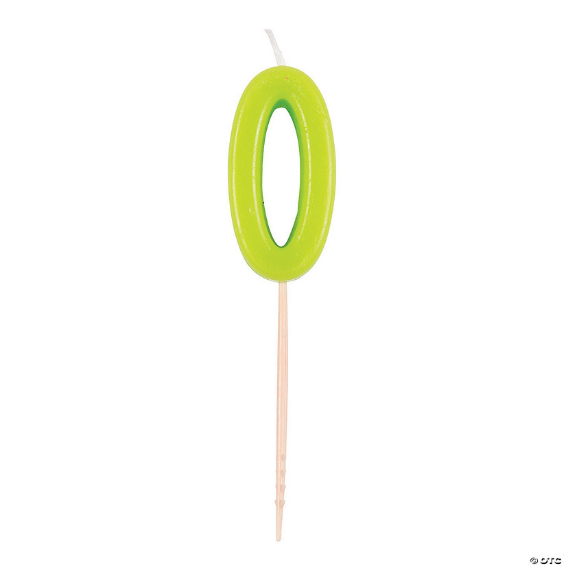 Green Number 0 Candle Image