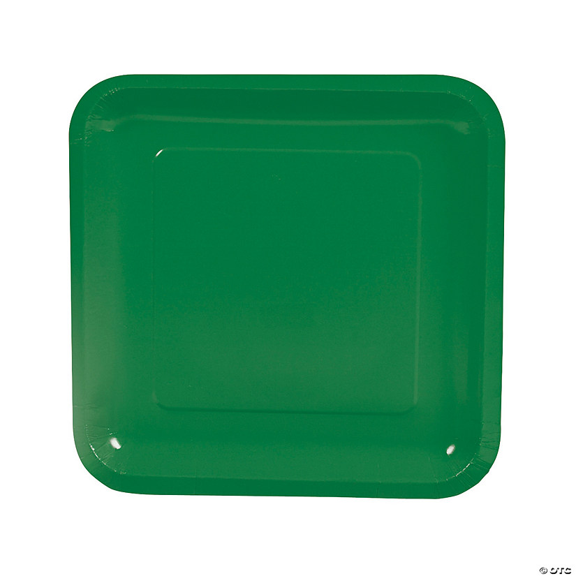 Green Square Paper Dinner Plates - 24 Ct. Image