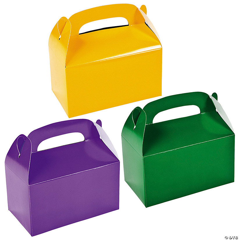 Green, Yellow & Purple Gable Box Favor Kit for 36 Image