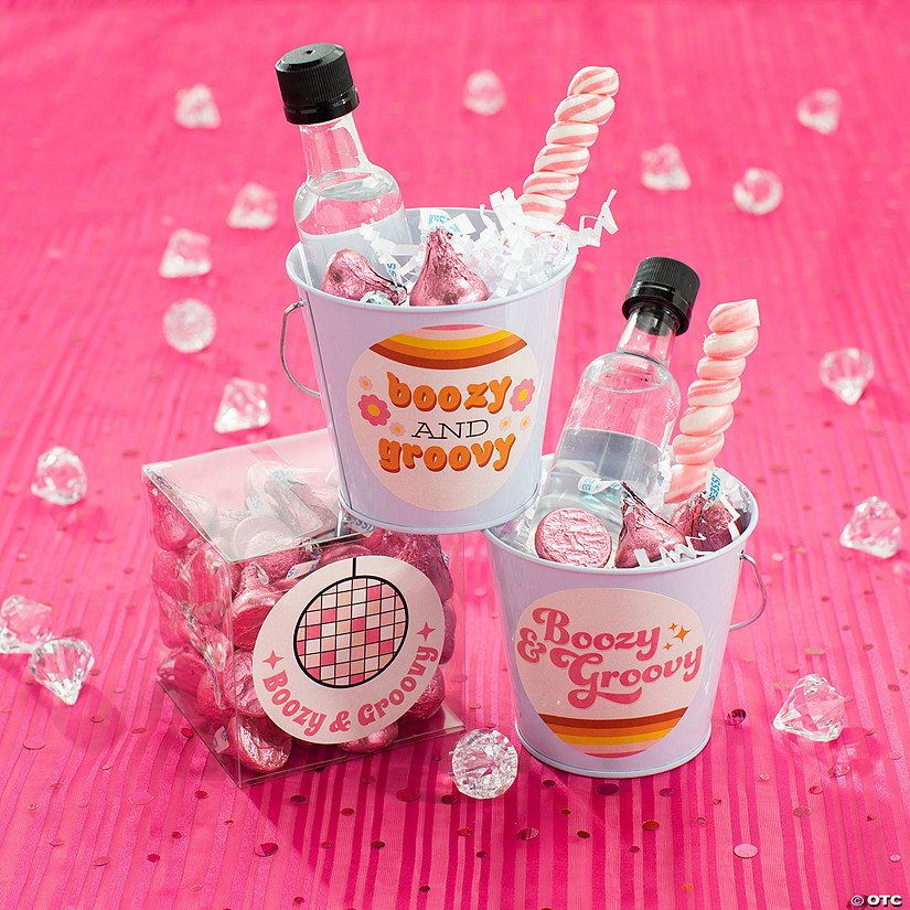 Groovy Bachelorette Party Favor Stickers & Containers Kit - 39 Pc. Image
