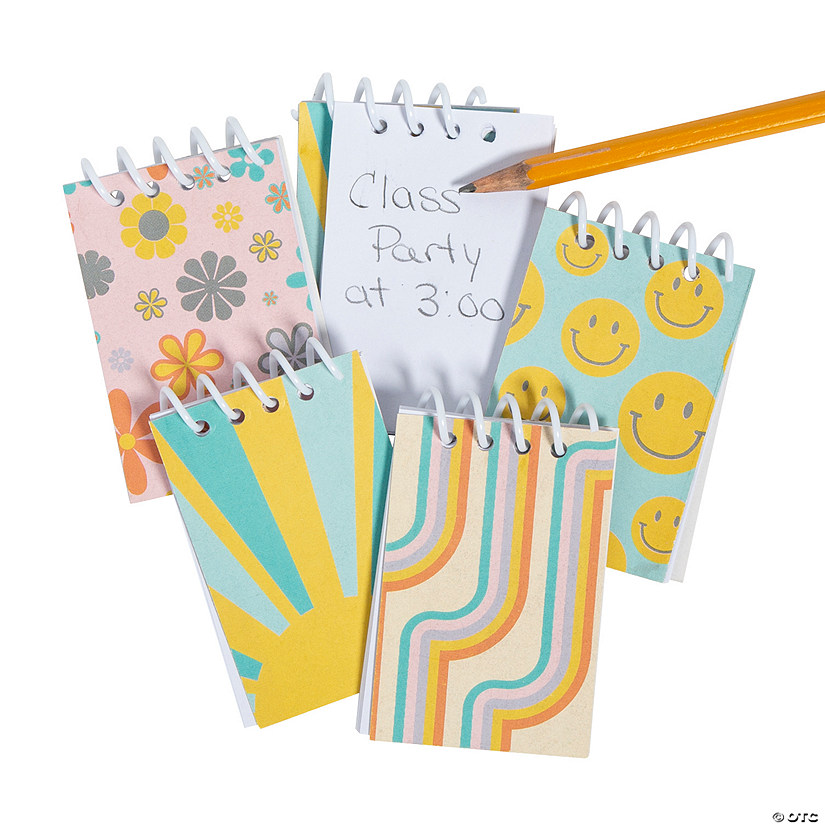 Groovy Party Color & Patterned Spiral Notepads - 24 Pc.  Image