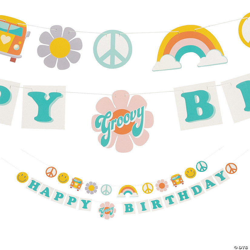 Groovy Party Happy Birthday Garland Image