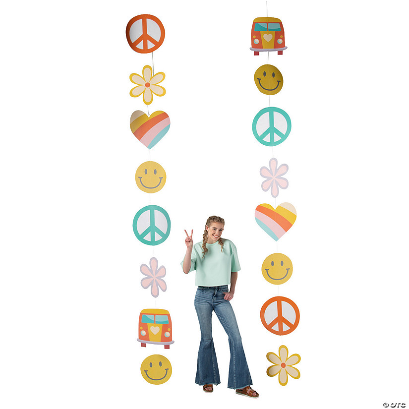 Groovy Party Icons Hanging Decorations - 2 Pc. Image