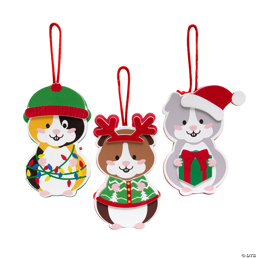 Guinea Pig Christmas Ornament Craft Kit - Makes 12 Image