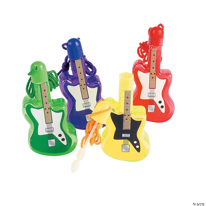 Guitar Bubble Bottle Necklaces - 12 Pc. Image