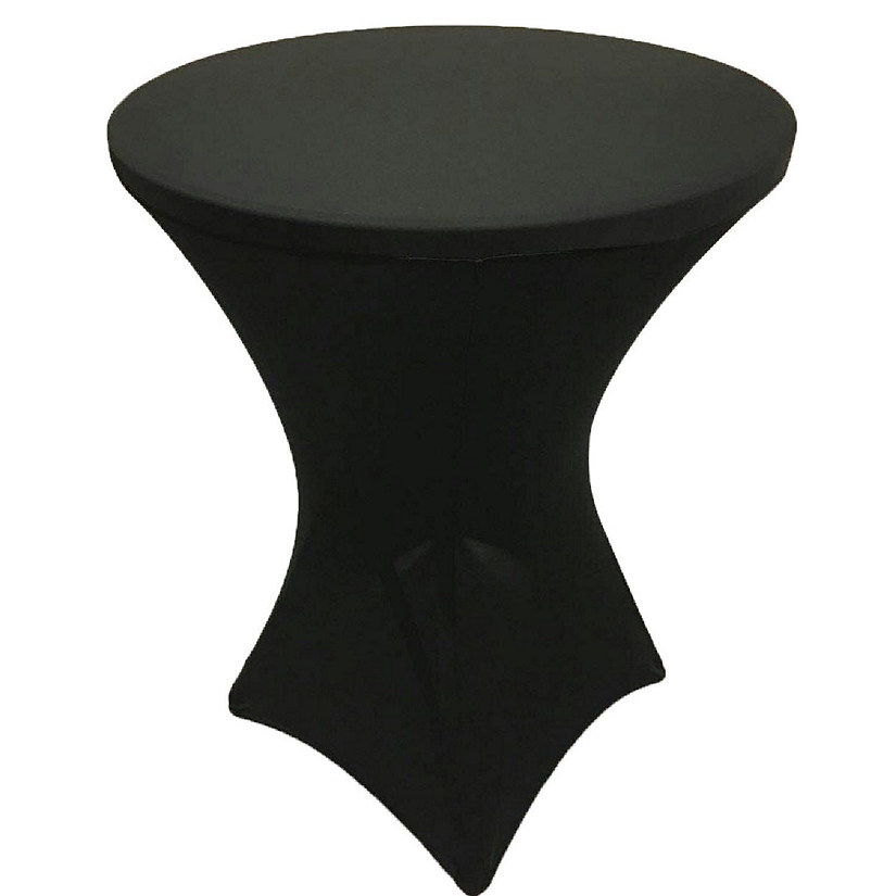 GW Linens Black 28" x 43" Cocktail Spandex Fitted Stretch Tablecloth Table Cover Wedding Banquet Party Image