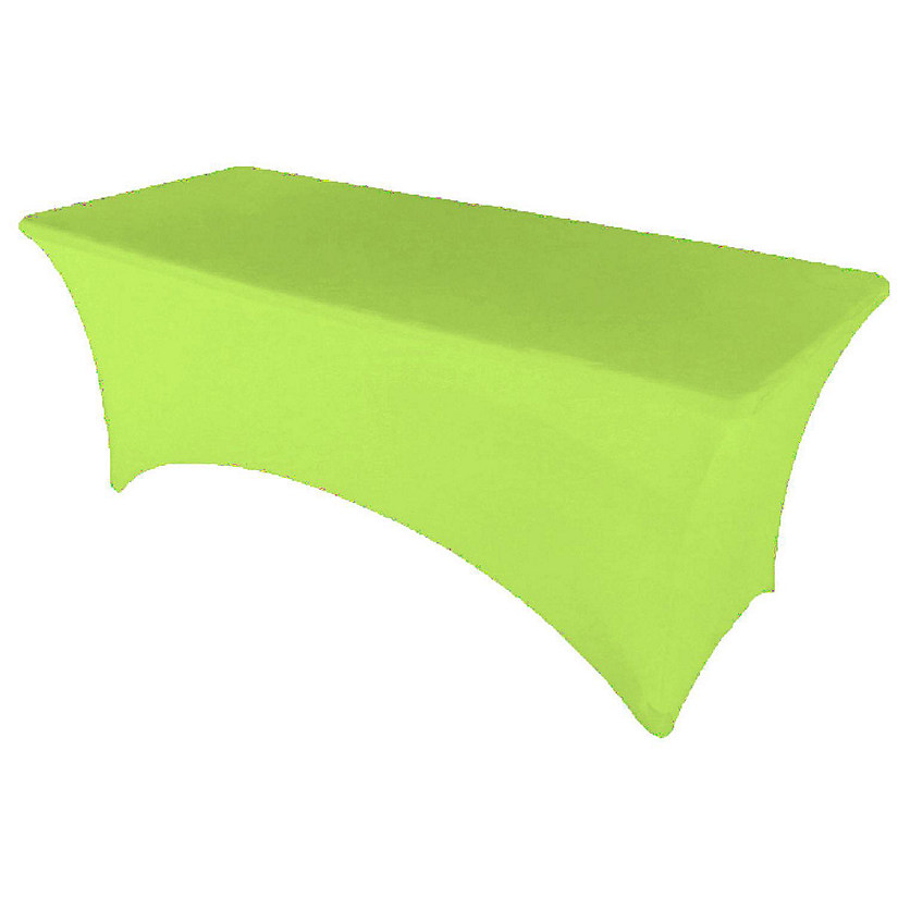 GW Linens Lime 4' ft. x 2.5' ft. Spandex Fitted Stretch Tablecloth Table Cover Wedding Banquet Party Image