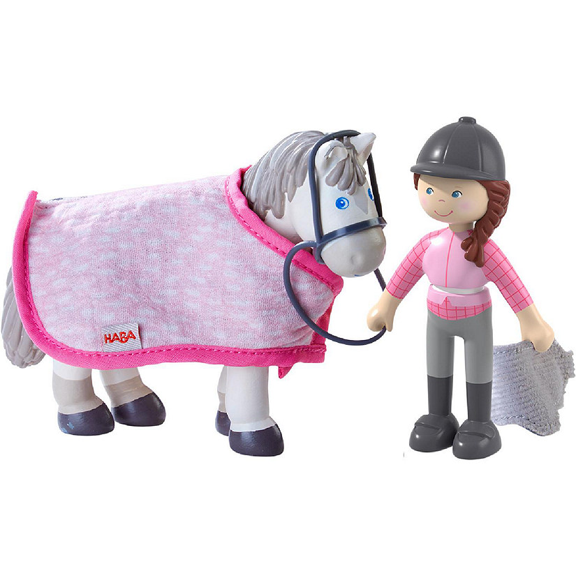 HABA Little Friends Horse Riding Play set - Rider Sanya, Mare Saphira and Accessories Image