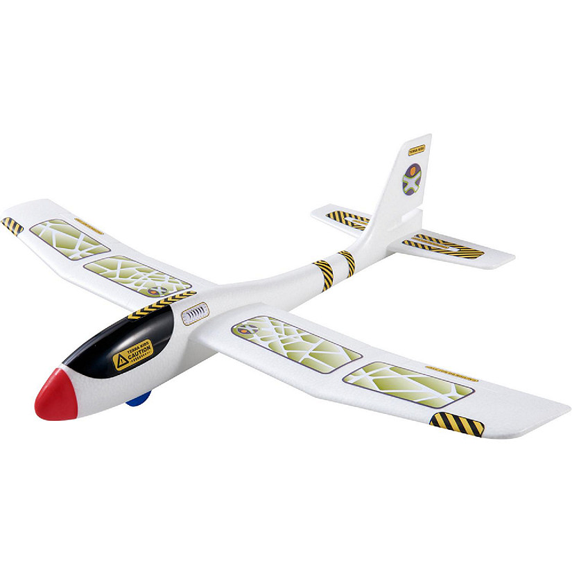 HABA Terra Kids Maxi Hand Glider with Boomerang Setting - Easy to Assemble 22" Sturdy Styrofoam Airplane with Decals Image