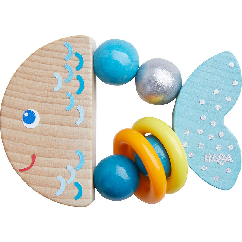 HABA Wooden Clutching Toy Rattlefish (Made in Germany) Image