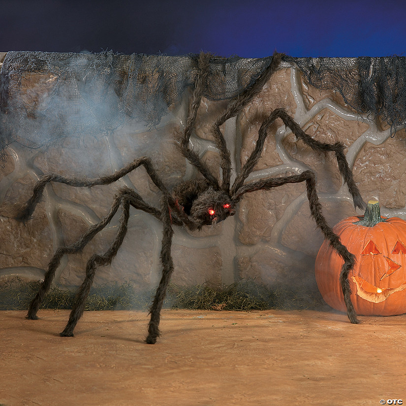 Hairy Spider with Light-Up Eyes Halloween Decoration Image