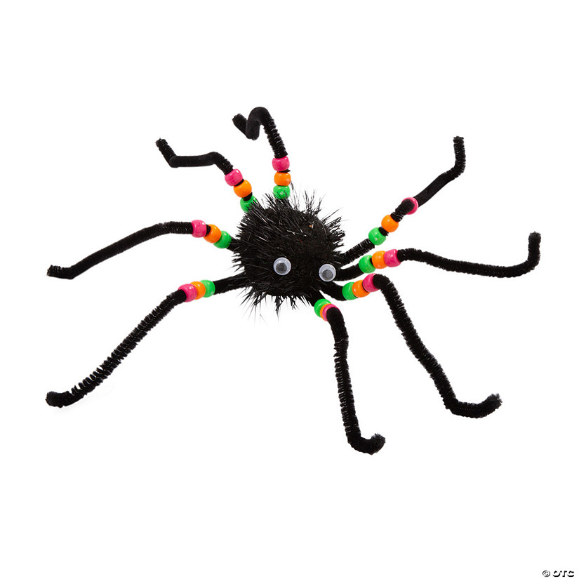 Halloween Black Spider Bead Craft Kit - Makes 12 Image