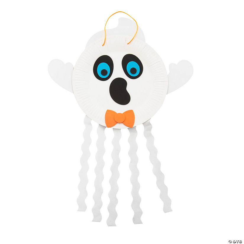 Halloween Ghost Paper Plate Craft Kit - Makes 12 Image