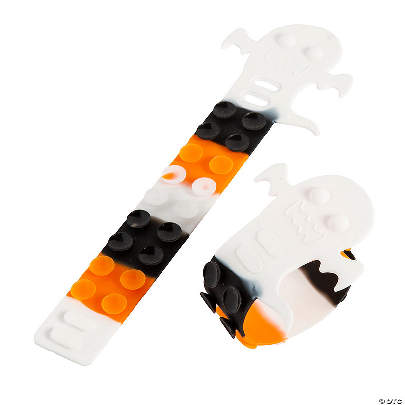 Halloween Ghost Slap Pop Bracelets - 12 Pc. Image