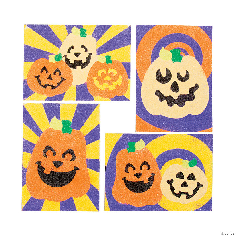 Halloween Jack-O&#8217;-Lantern Sand Art Sets - 24 Pc. Image