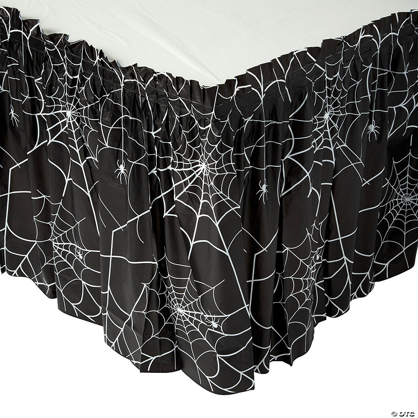 Halloween Spider Web Plastic Table Skirt Image