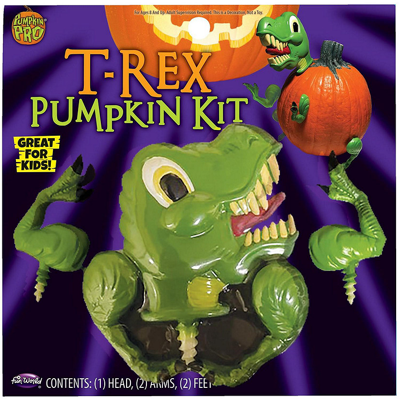 Halloween T-Rex Dinosaur Pumpkin Decorating Kit Image