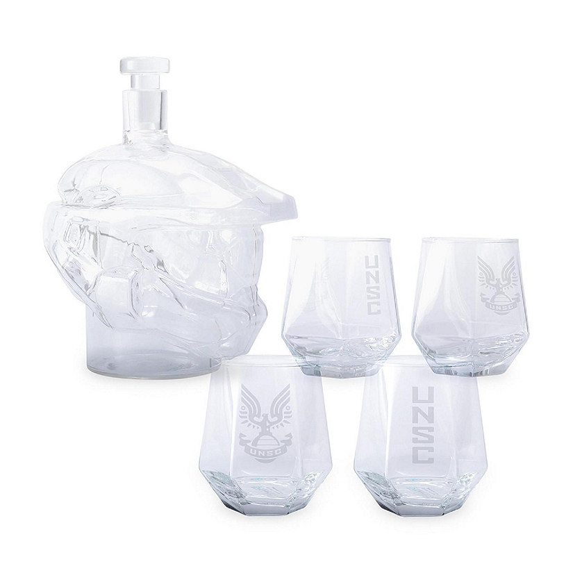 Halo Infinite Master Chief Helmet 6-Piece Whiskey Decanter Set with Glasses Image