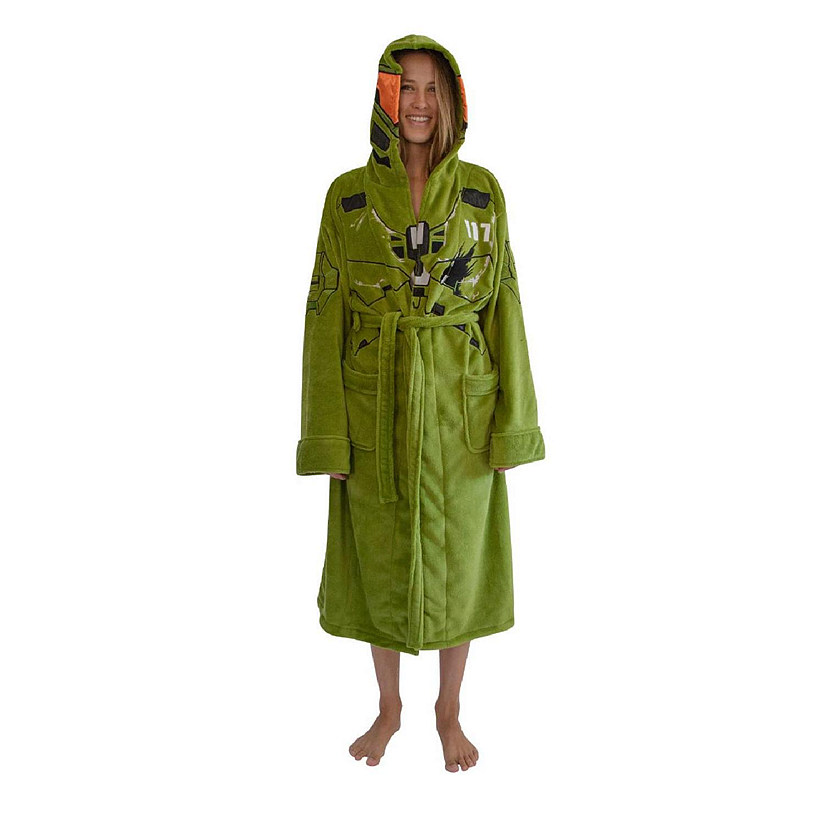 Halo Infinite Master Chief Hooded Bathrobe for Adults  One Size Fits Most Image