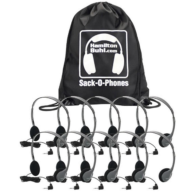 HamiltonBuhl Sack-O-Phones  10 HA2 Personal Headsets  Foam Ear Cushions in a Carry Bag Image