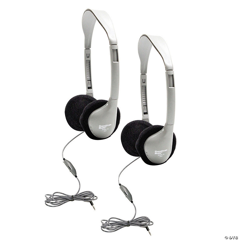 HamiltonBuhl SchoolMate On-Ear Stereo Headphone with In-Line Volume Control, Pack of 2 Image
