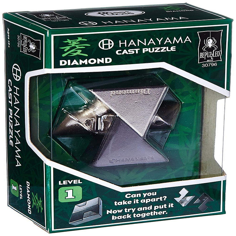 Hanayama Level 1 Cast Metal Brain Teaser Puzzle - Diamond Image