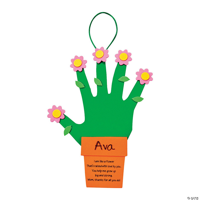 Handprint Flowers & Flower Pot For Mom Craft Kit - Makes 12 Image