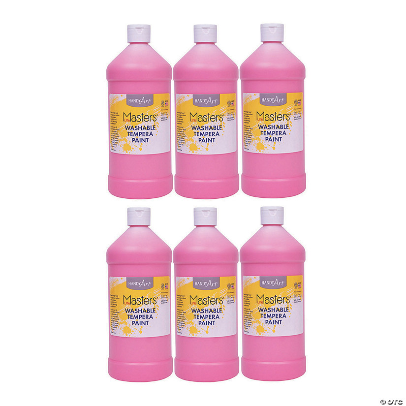 Handy Art&#174; Little Masters&#8482; Washable Tempera Paint, 32 oz, Pink, Pack of 6 Image