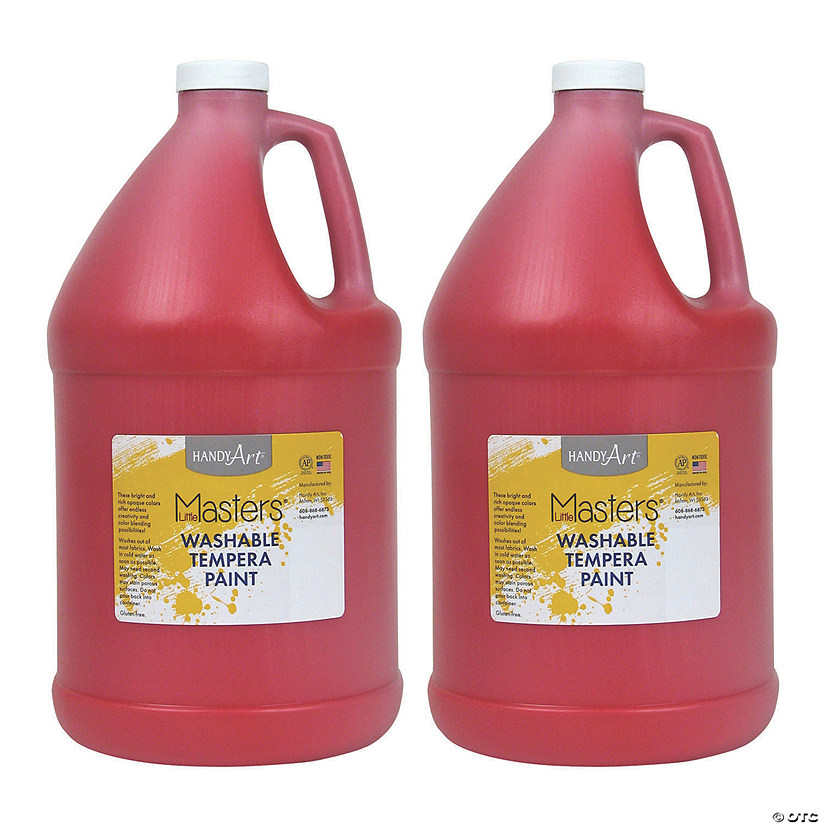 Handy Art&#174; Little Masters&#8482; Washable Tempera Paint, Gallon, Red, Pack of 2 Image