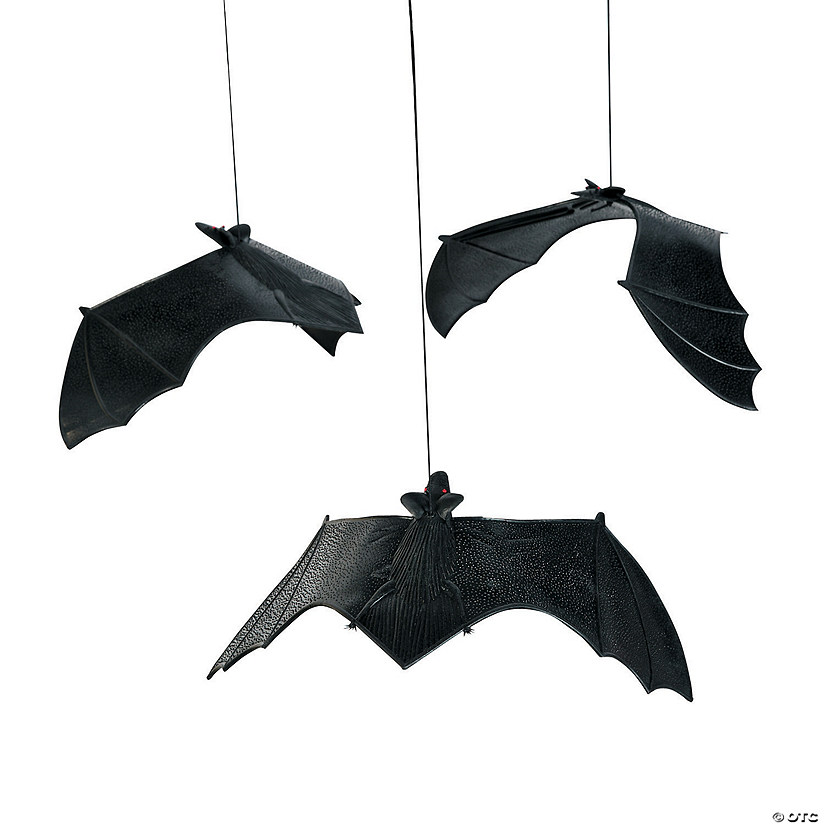 Hanging Bats Halloween Decorations - 12 Pc. Image