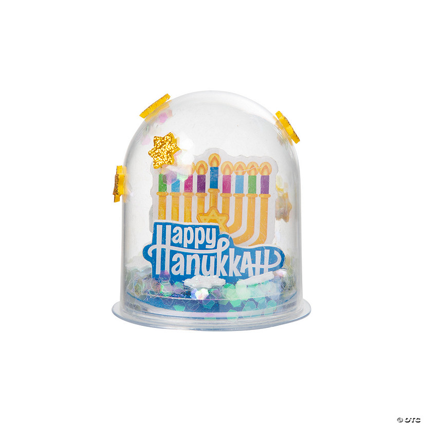 Hanukkah Glitter Snow Globe Craft Kit - Makes 12 Image