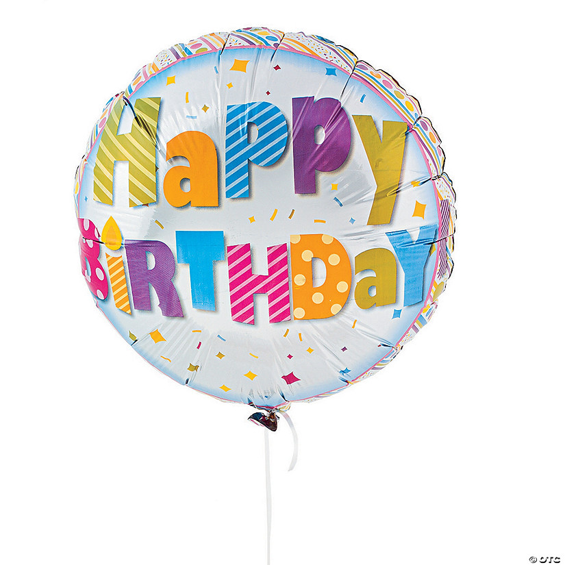 Happy Birthday! 18" Mylar Balloons - 6 Pc. Image
