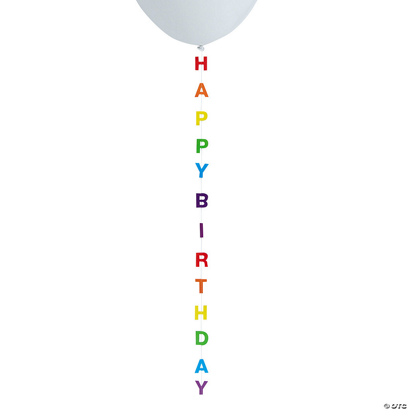 Happy Birthday Balloon Tails &#8211; 6 Pc. Image