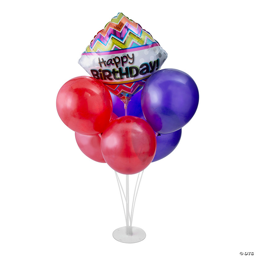 Happy Birthday Chevron Balloon Centerpiece Kit - 40 Pc. Image