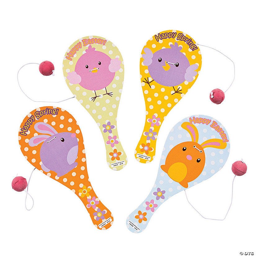 Happy Easter Paddleball Games - 12 Pc. Image