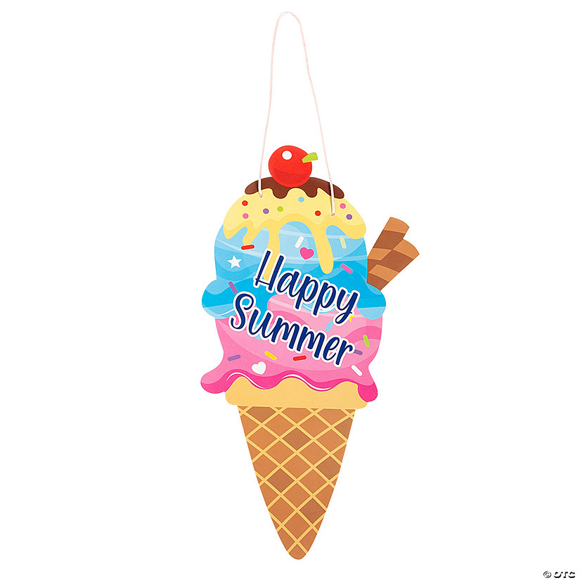 Happy Summer Ice Cream Door Sign Image