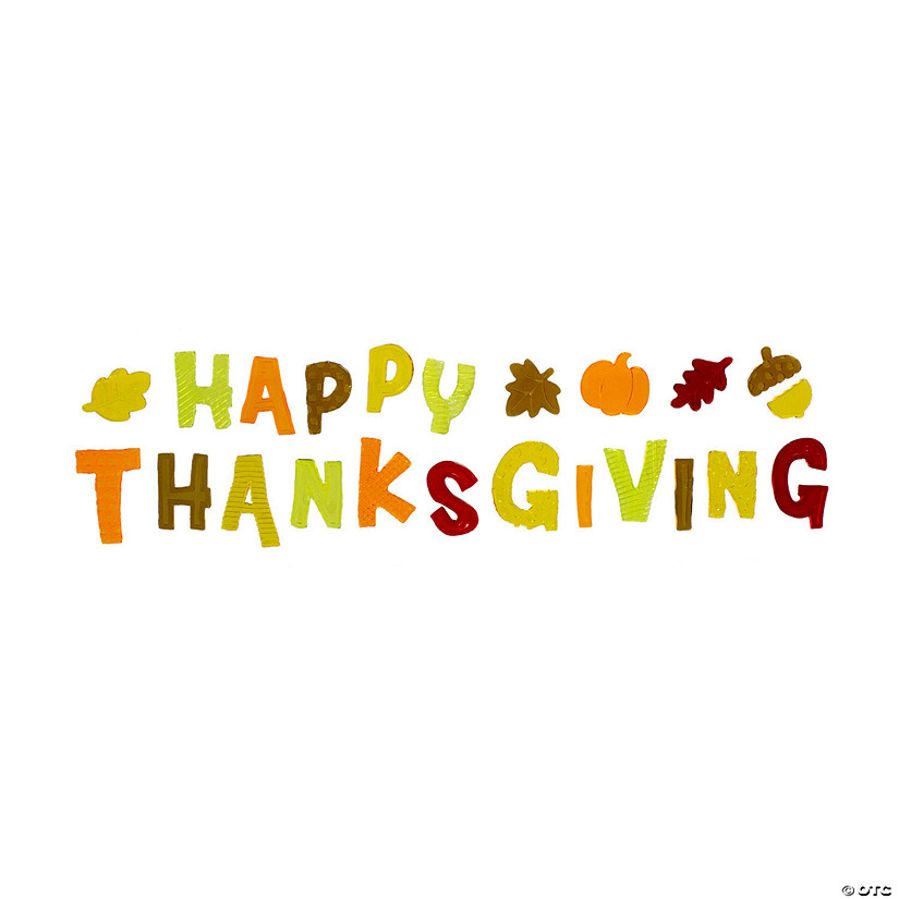Happy Thanksgiving Fall Gel Window Clings Image