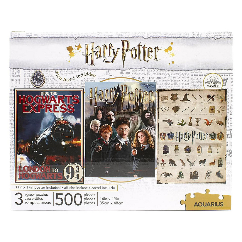 Harry Potter 500 Piece Jigsaw Puzzle  Set of 3 Image
