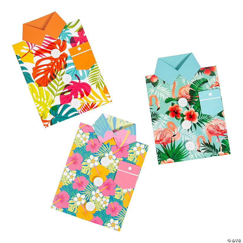 Hawaiian Shirt Cardstock Card Craft Kit - Makes 12 Image