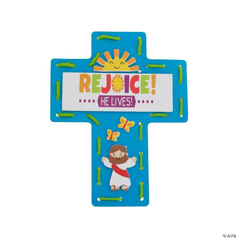 He Lives Easter Cross Lacing Craft Kit &#8211; Makes 12 Image