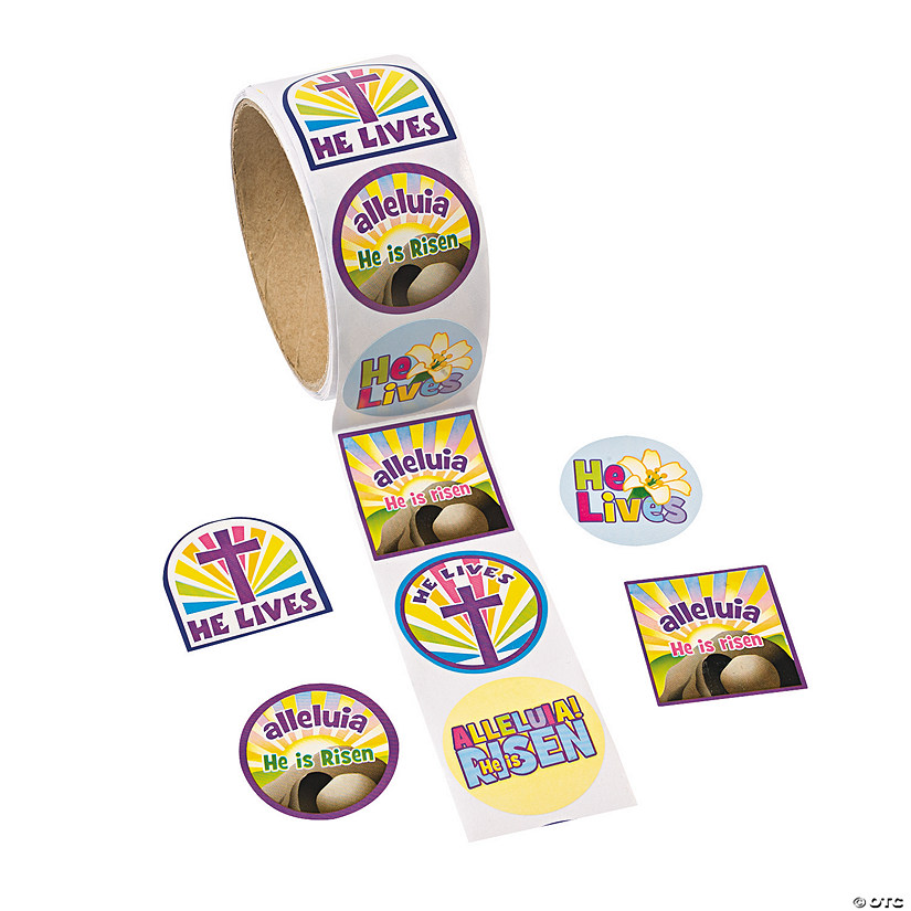 He Lives Easter Sticker Roll - 100 Pc. Image