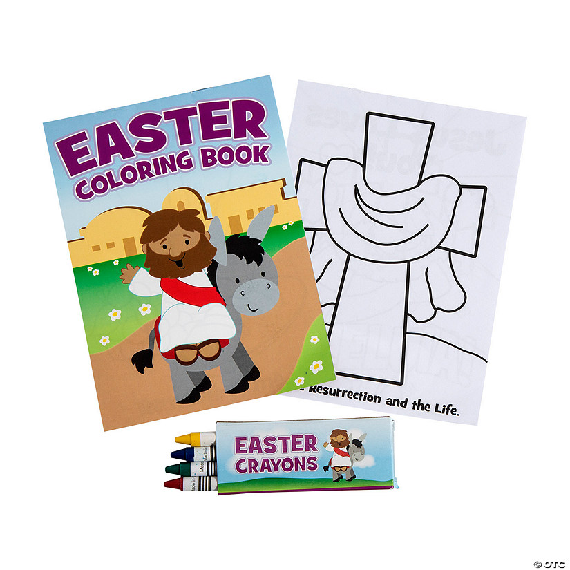 He Lives Mini Coloring Books with Crayons - 12 Sets Image