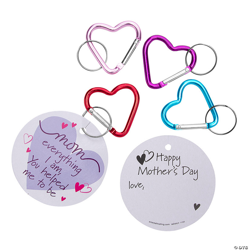 Heart Clip Keychains with Mother&#8217;s Day Card for 12 Image