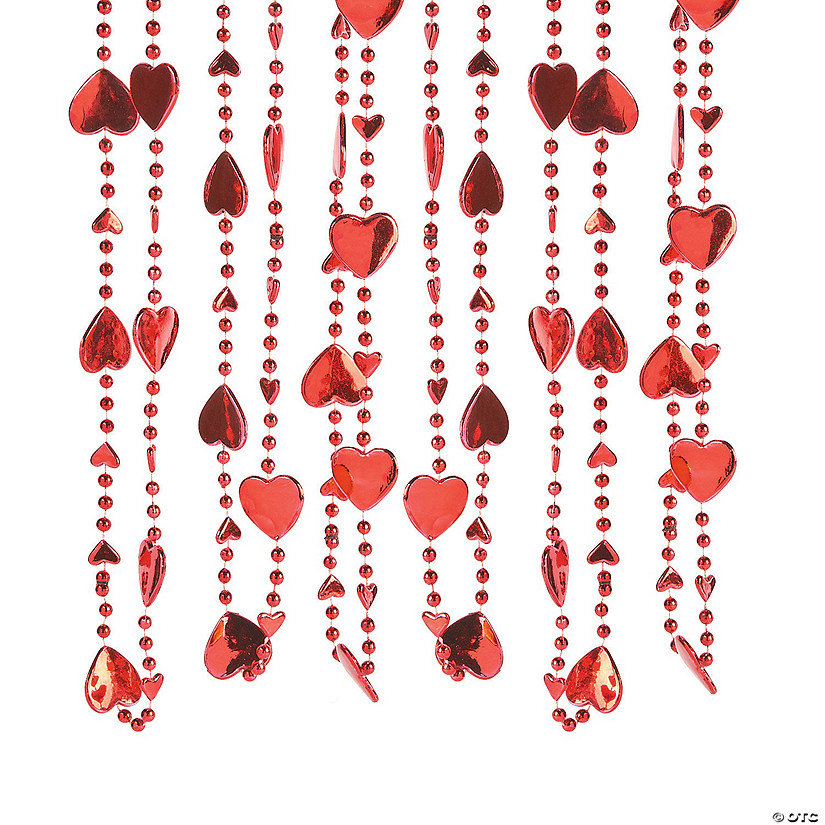Heart-Shaped Bead Necklaces - 12 Pc. Image