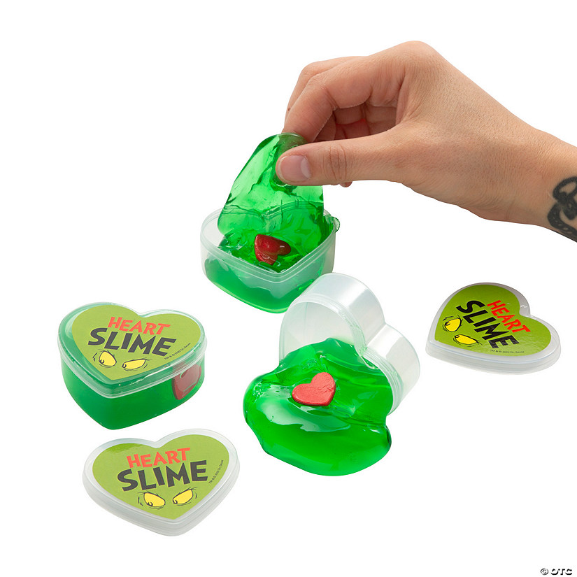 Heart-Shaped Containers of Dr. Seuss&#8482; The Grinch Slime - 12 Pc. Image