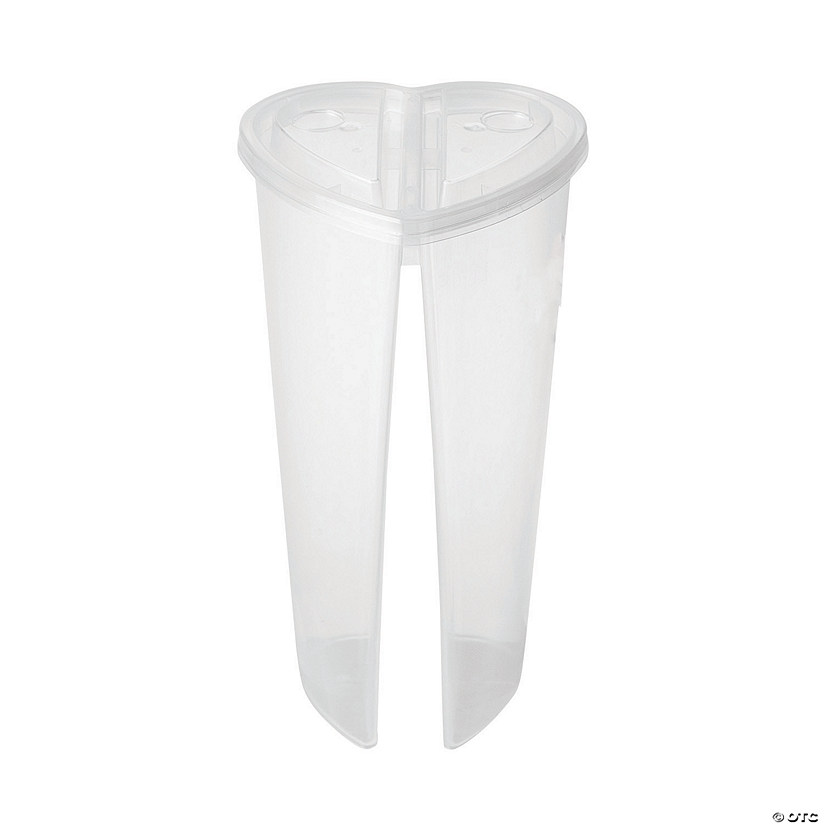 Heart-Shaped Two-Sided Plastic Cups with Lids - 12 Ct. Image