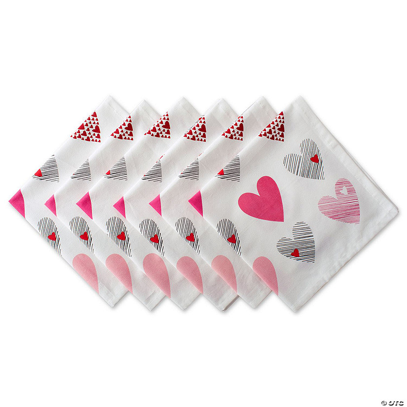 Hearts Collage Print Napkin (Set Of 6) Image