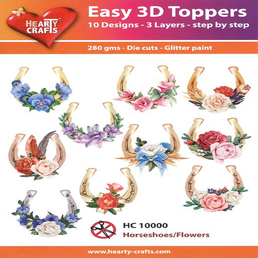 Hearty Crafts Easy 3D  Horseshoes with Flowers Image